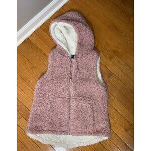 Love Tree Sherpa Hooded Vest Medium - Shearling Style Vest